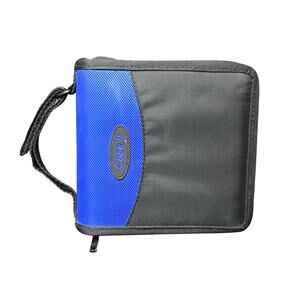 Case IT Blue & Black CD Carrying Case Holds 24 DVD CD Music Movies
